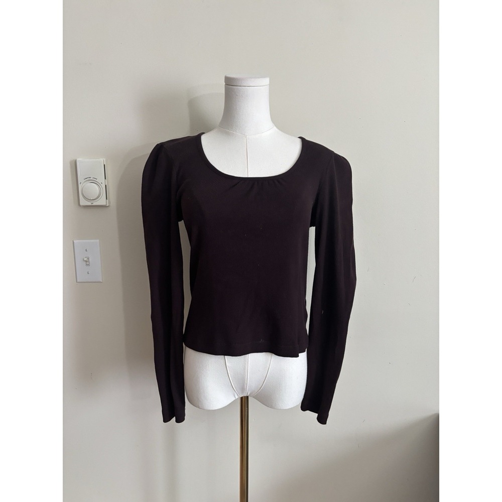 Vintage Y2K Ralph by‎ Ralph Lauren 90s 2000s Rib Knit Top Small Medium Brown